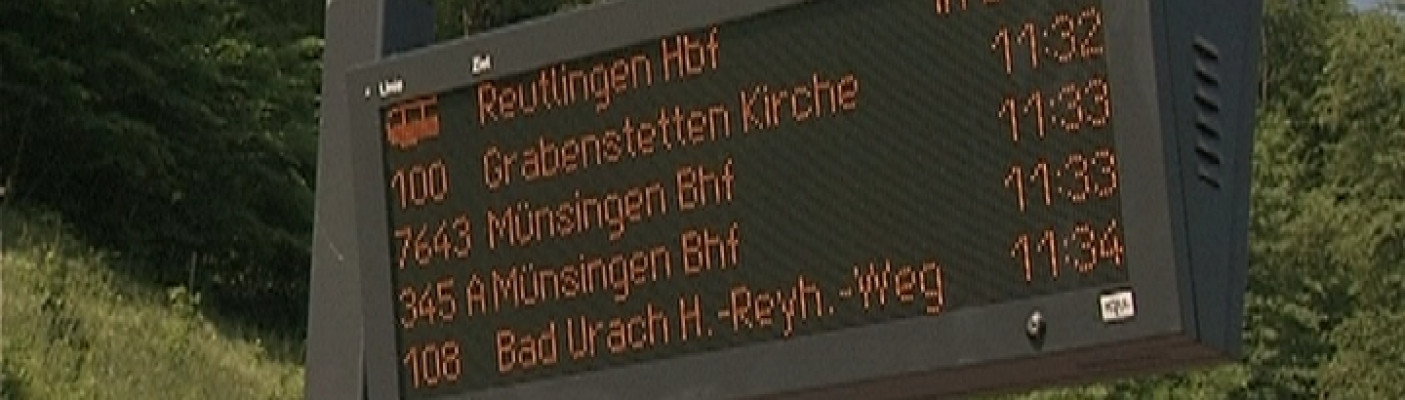 Anzeigetafel bei der Ermstalbahn | Bildquelle: RTF.1
