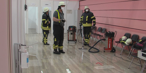 Kreisimpfzentrum Tübingen überflutet