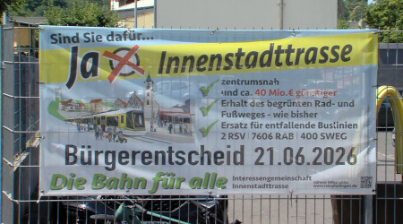 Banner f&uuml;r die Innenstadttrasse | Bildquelle: RTF.1