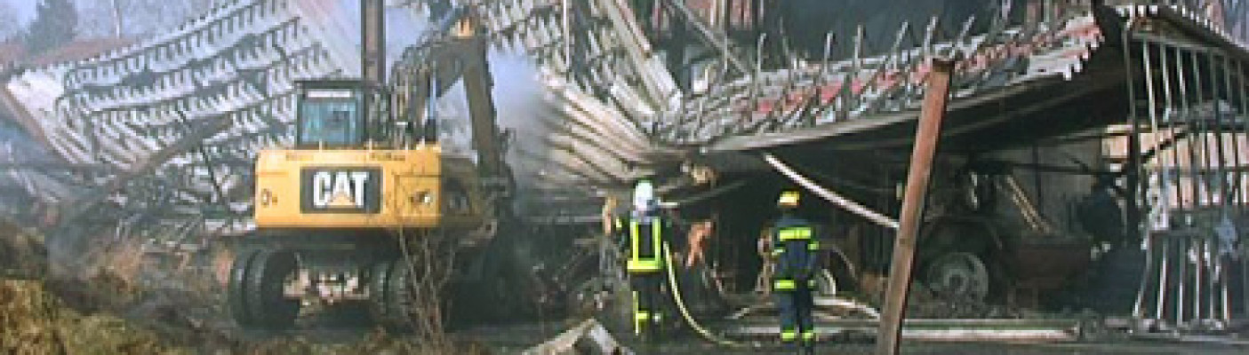 Gro&szlig;brand einer Lagerhalle in Jettenburg | Bildquelle: RTF.1