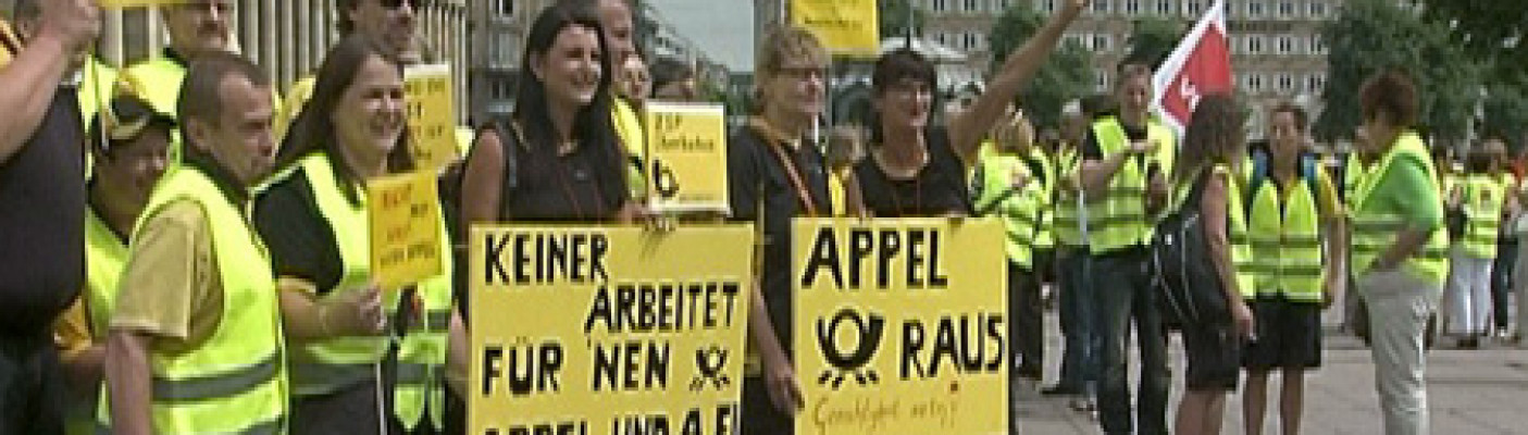 Postmitarbeiter streiken | Bildquelle: RTF.1