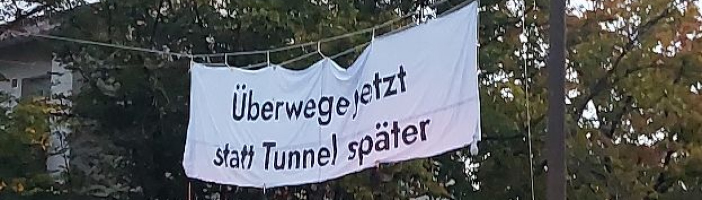 Banner "Überwege jetzt statt Tunnel später" | Bildquelle: Unterstützer*innen des wissenschaftlichen Dienstes des Bundestags