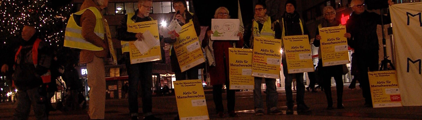 Demonstranten zum Tag der Menschenrechte | Bildquelle: RTF.1