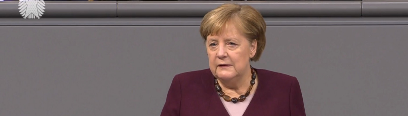 Regierungserklärung Bundeskanzlerin Merkel zu Corona-Maßnahmen | Bildquelle: Screenshot Bundestag TV