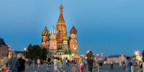 Roter Platz, Moskau mit Basilius-Kathedrale